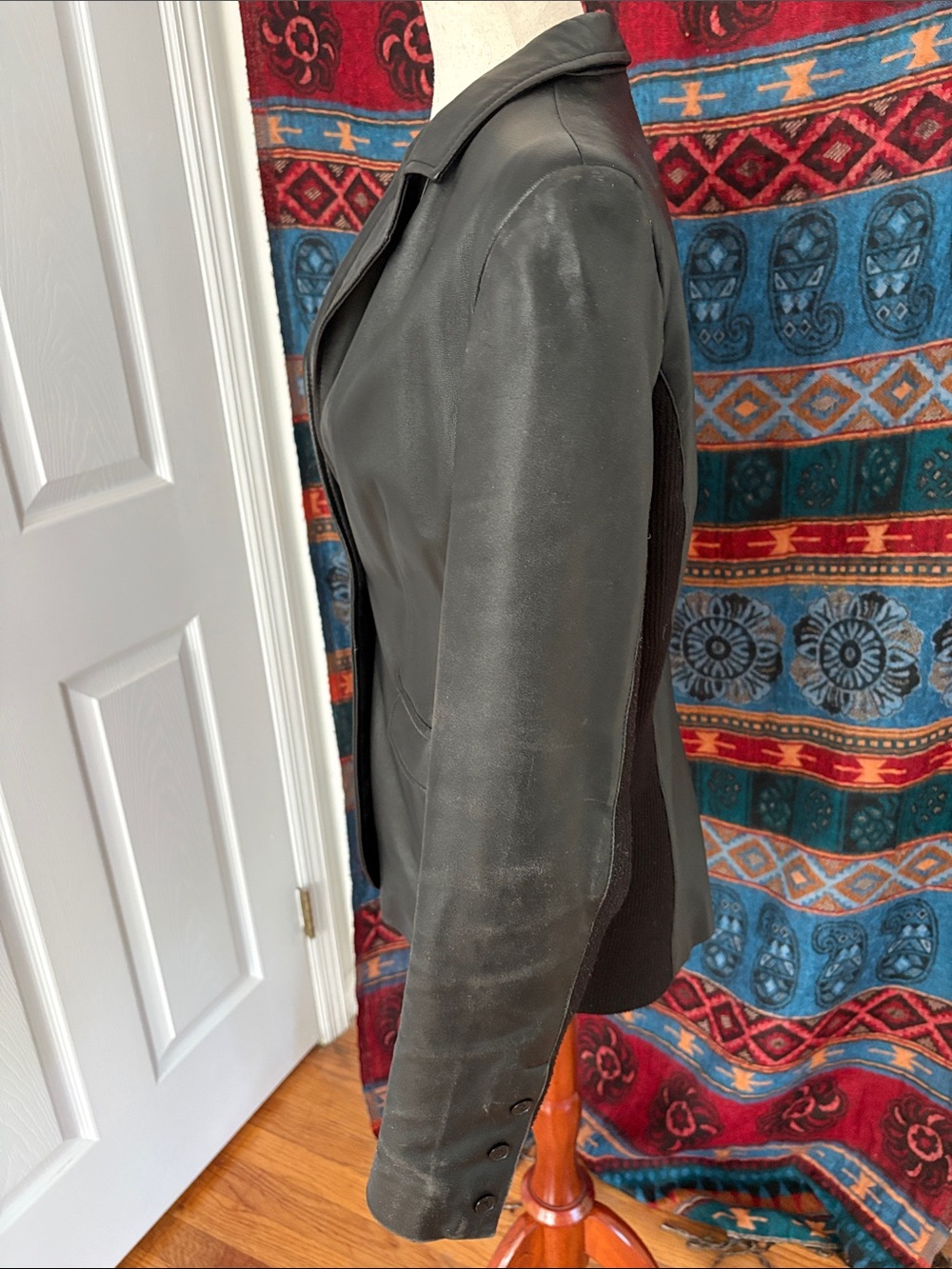 Leather Single-Button Blazer - Picture 3 of 4